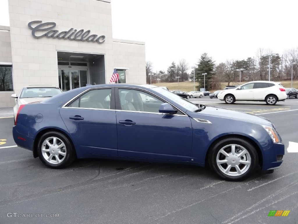 2009 CTS 4 AWD Sedan - Blue Diamond Tri-Coat / Cashmere/Cocoa photo #5