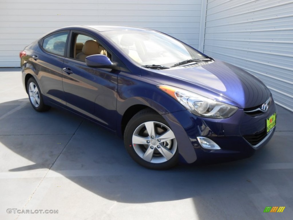 2013 Elantra GLS - Indigo Night / Beige photo #1