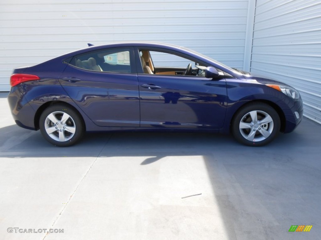 2013 Elantra GLS - Indigo Night / Beige photo #3