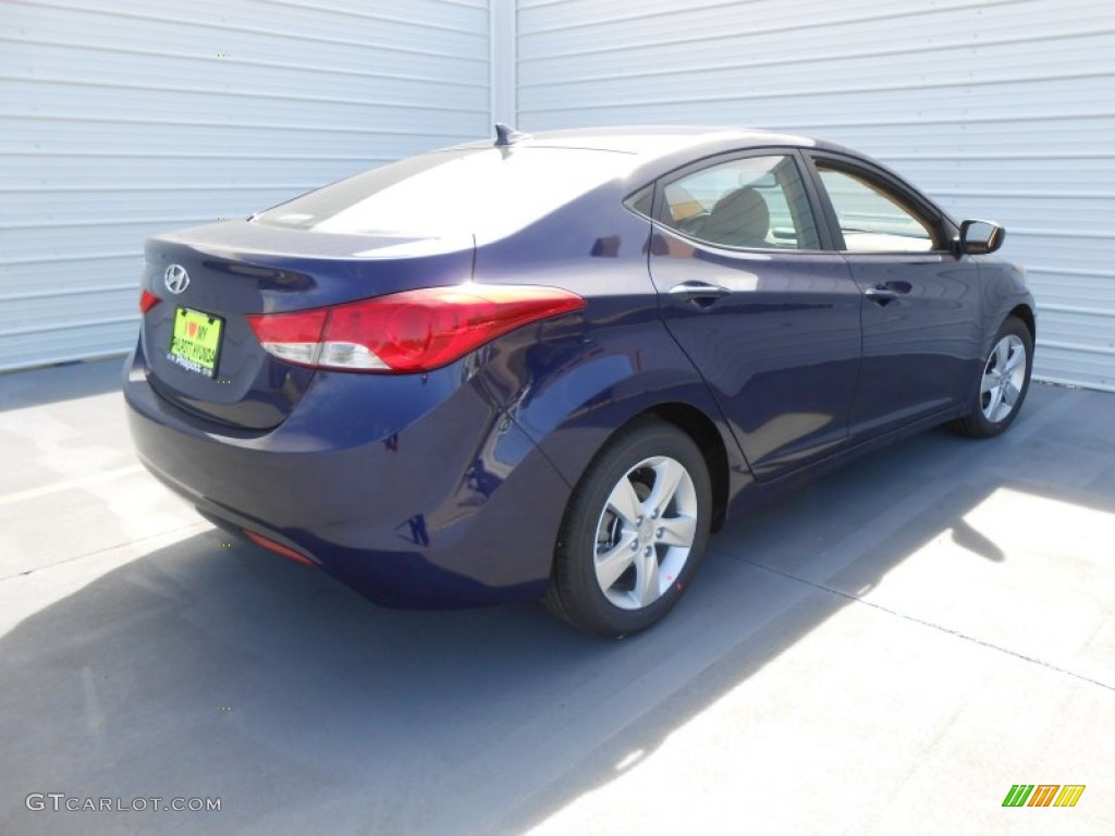 2013 Elantra GLS - Indigo Night / Beige photo #4