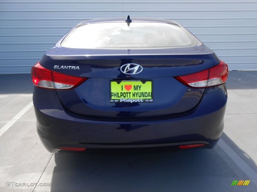 2013 Elantra GLS - Indigo Night / Beige photo #5