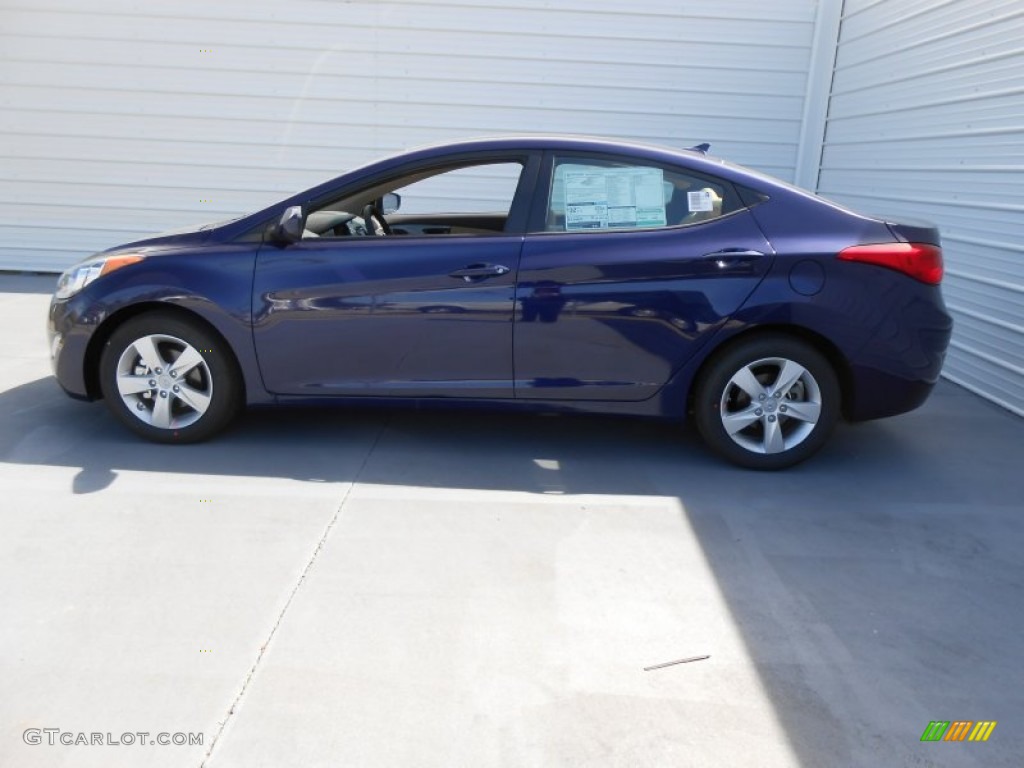 2013 Elantra GLS - Indigo Night / Beige photo #7