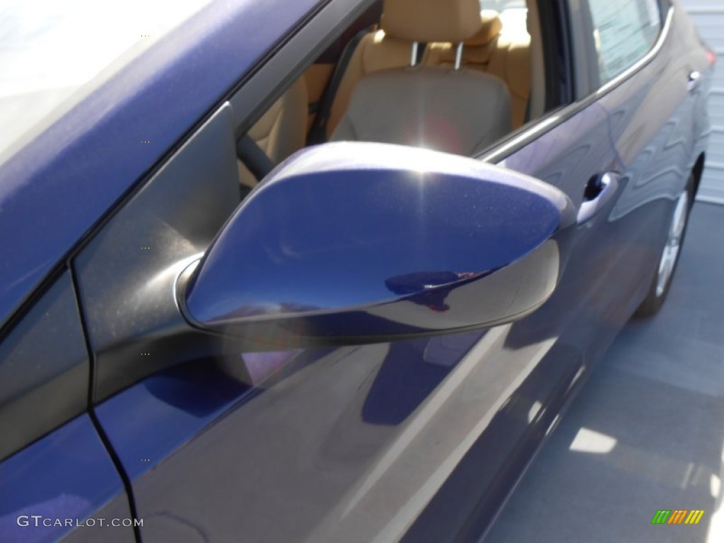 2013 Elantra GLS - Indigo Night / Beige photo #13