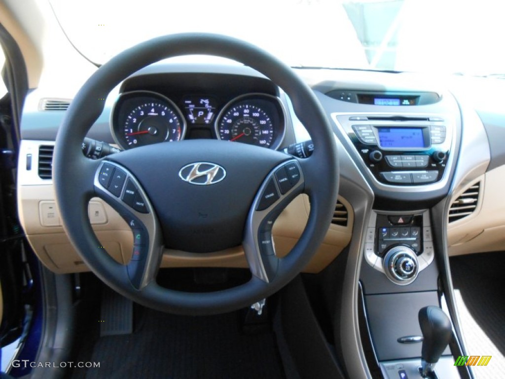 2013 Elantra GLS - Indigo Night / Beige photo #24