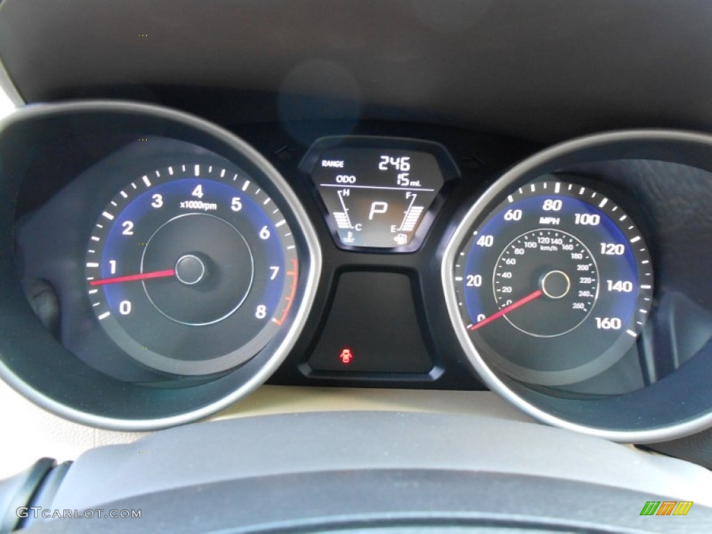 2013 Elantra GLS - Indigo Night / Beige photo #32