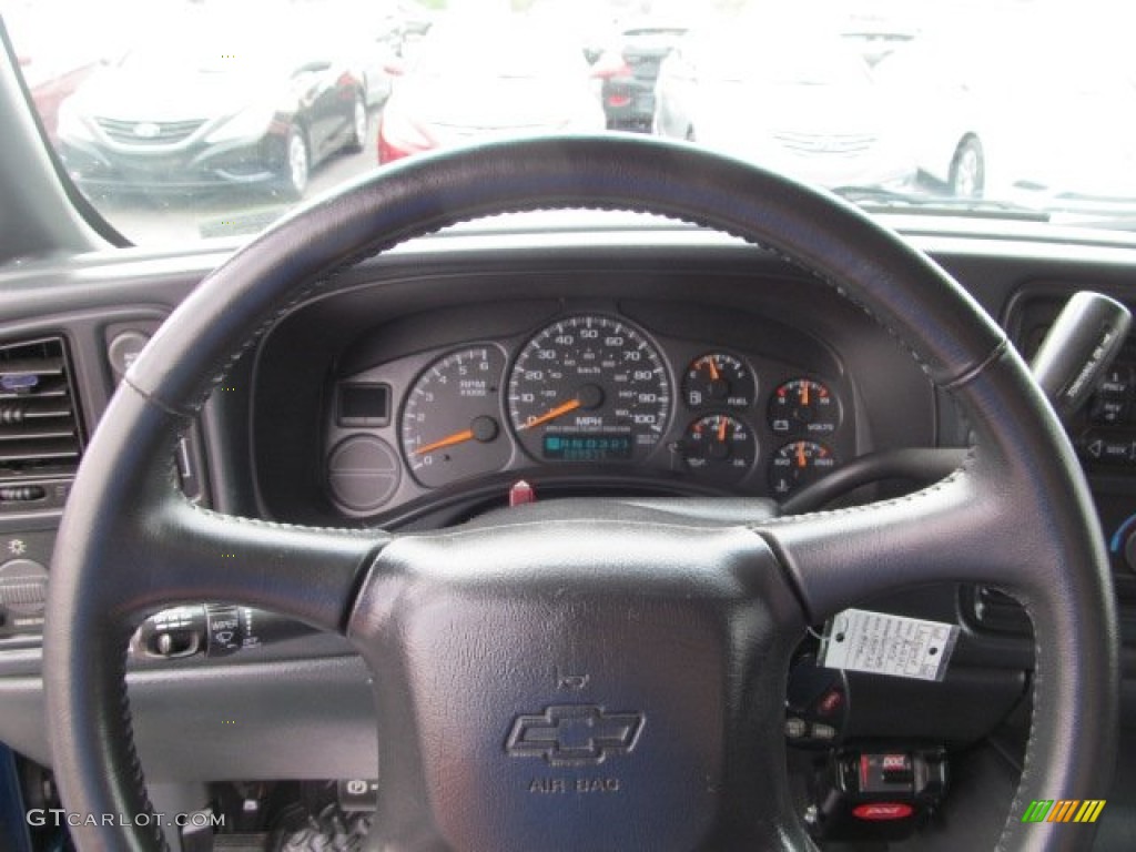2001 Chevrolet Silverado 1500 Z71 Extended Cab 4x4 Graphite Steering Wheel Photo #77715542
