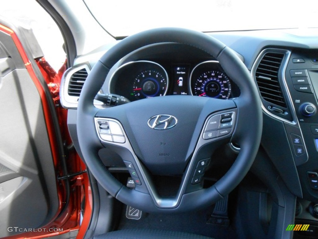 2013 Hyundai Santa Fe Sport 2.0T Black Steering Wheel Photo #77715870