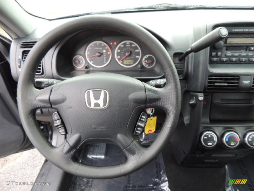 2006 Honda CR-V EX 4WD Black Steering Wheel Photo #77716692
