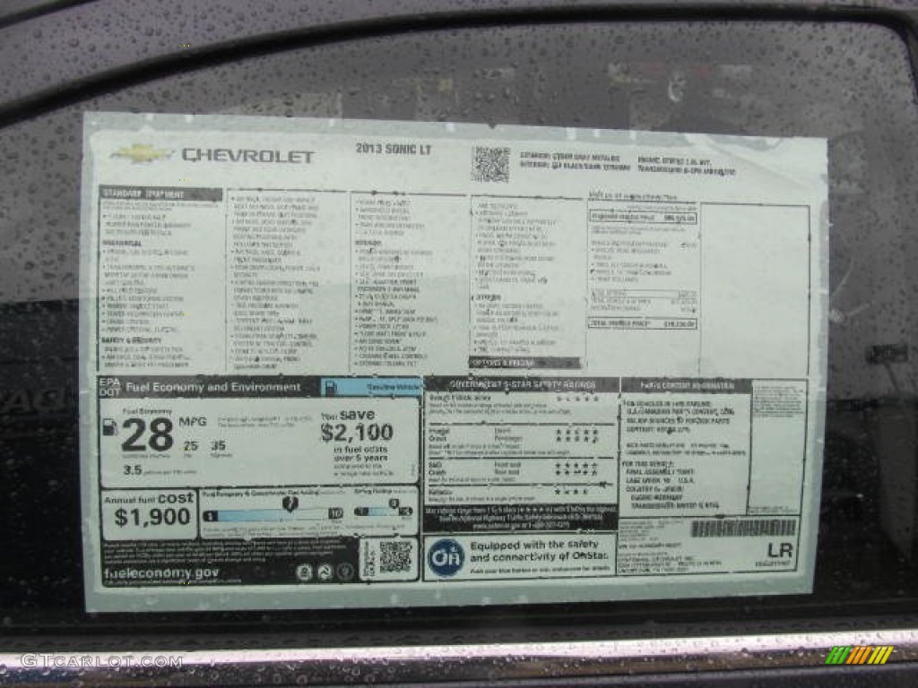 2013 Chevrolet Sonic LT Sedan Window Sticker Photo #77717835