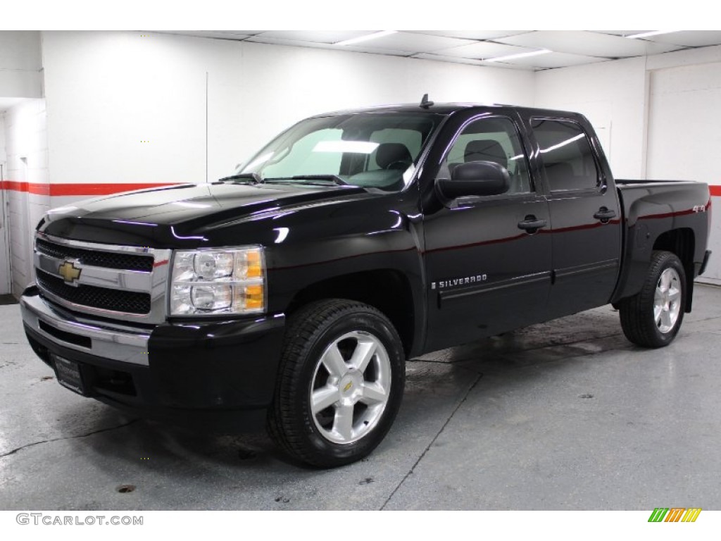 Black 2009 Chevrolet Silverado 1500 LT Crew Cab 4x4 Exterior Photo #77717933