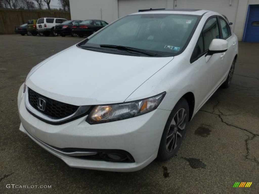 White Orchid Pearl 2013 Honda Civic EX-L Sedan Exterior Photo #77718749