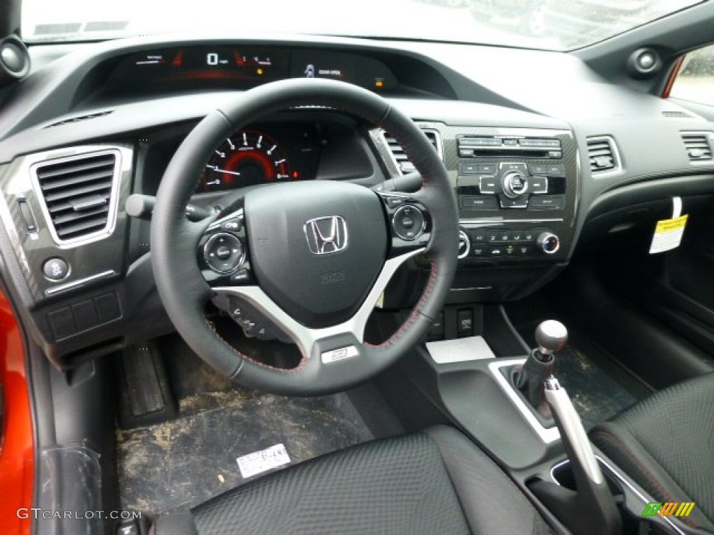 Black Interior 2013 Honda Civic Si Coupe Photo #77719224