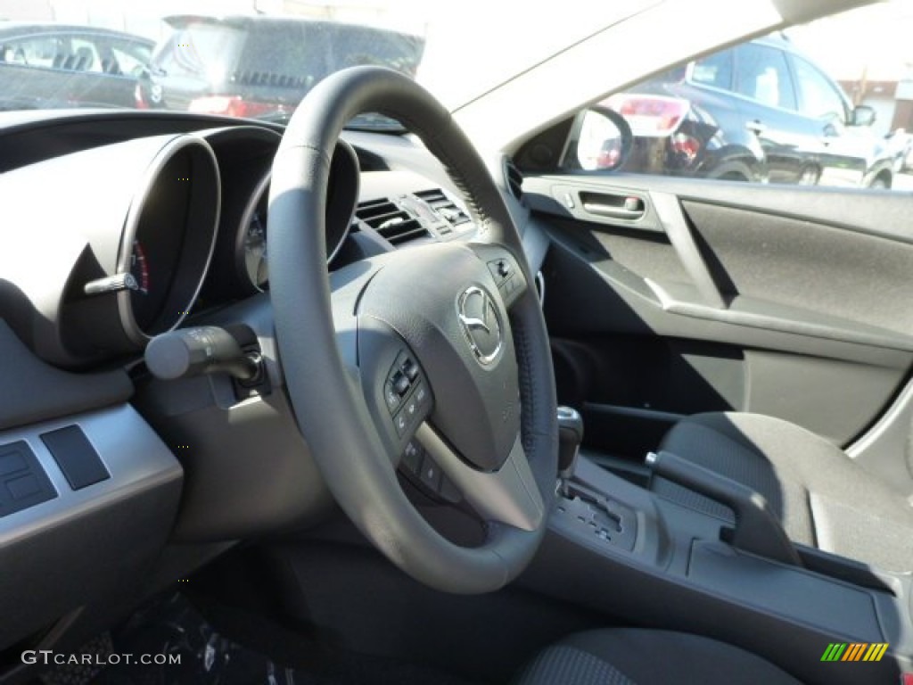 2013 Mazda MAZDA3 i Touring 4 Door Black Steering Wheel Photo #77720761