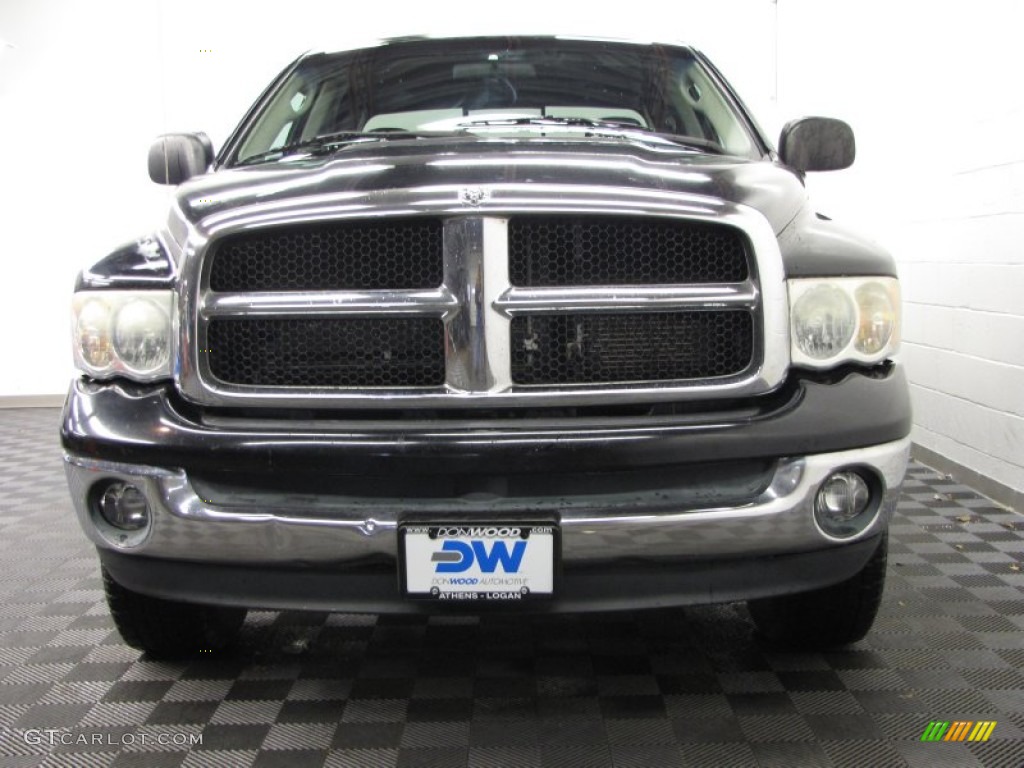 2003 Ram 1500 SLT Quad Cab 4x4 - Black / Dark Slate Gray photo #2