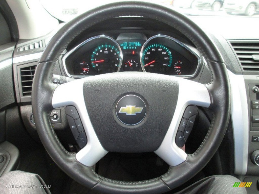 2011 Chevrolet Traverse LT AWD Ebony/Ebony Steering Wheel Photo #77725254
