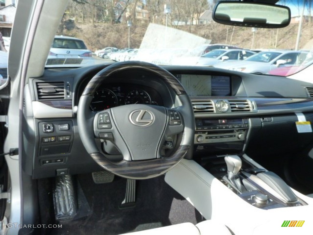 2013 Lexus LS 460 L AWD Light Gray/Shimamoku Espresso Dashboard Photo #77726406