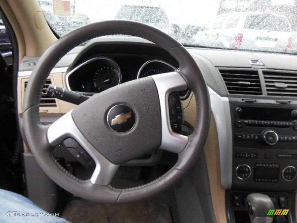 2009 Chevrolet Traverse LT AWD Cashmere/Dark Gray Steering Wheel Photo #77726583