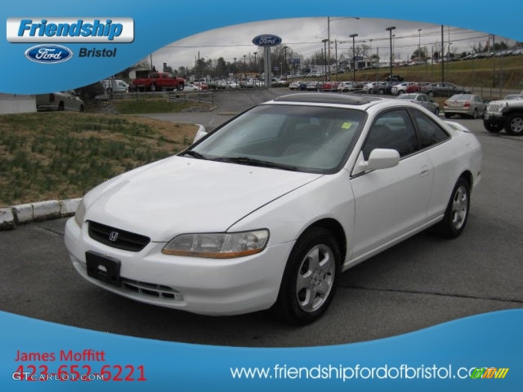1999 Accord EX V6 Coupe - Taffeta White / Tan photo #2