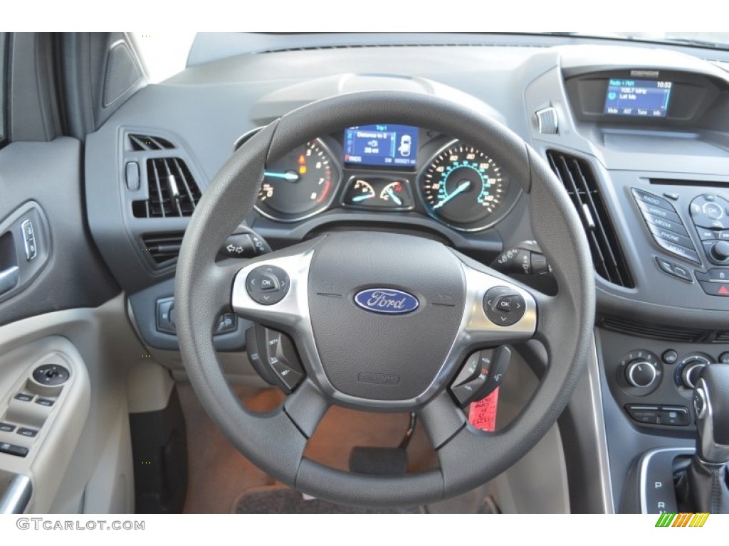 2013 Ford Escape SE 1.6L EcoBoost Medium Light Stone Steering Wheel Photo #77727873