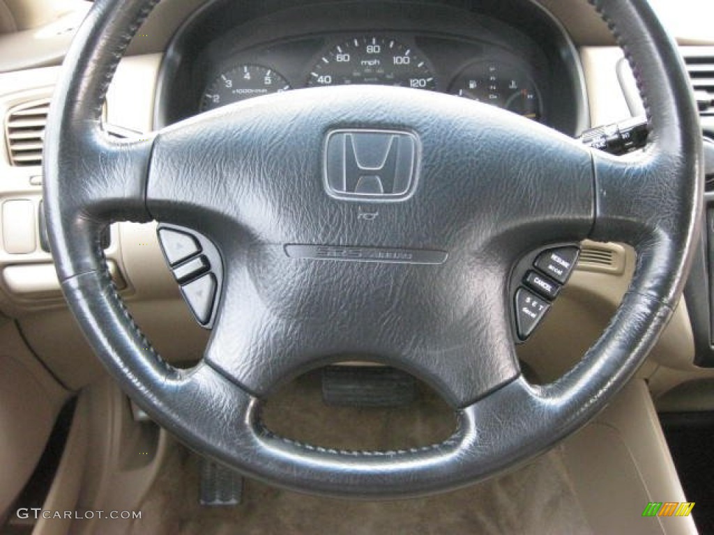 1999 Honda Accord EX V6 Coupe Tan Steering Wheel Photo #77727882