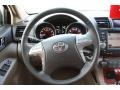 2009 Toyota Highlander Sand Beige Interior Steering Wheel Photo