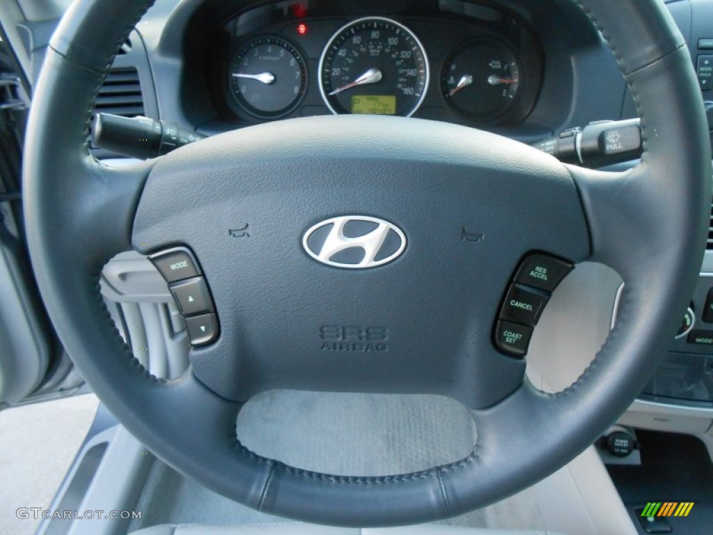 2008 Hyundai Sonata Limited V6 Gray Steering Wheel Photo #77728299