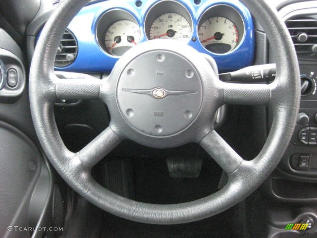 2005 Chrysler PT Cruiser Convertible Dark Slate Gray Steering Wheel Photo #77729814