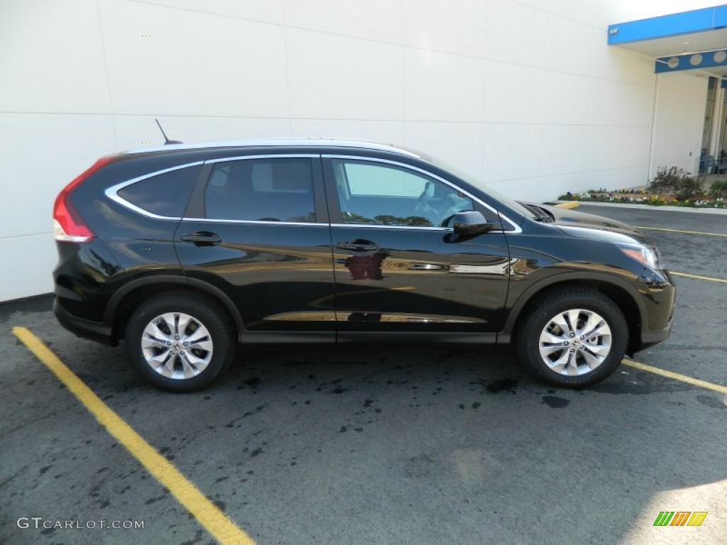 2013 CR-V EX-L - Crystal Black Pearl / Black photo #7