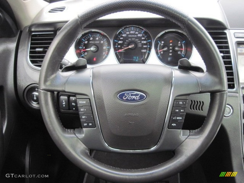 2011 Ford Taurus SHO AWD Charcoal Black Steering Wheel Photo #77730525