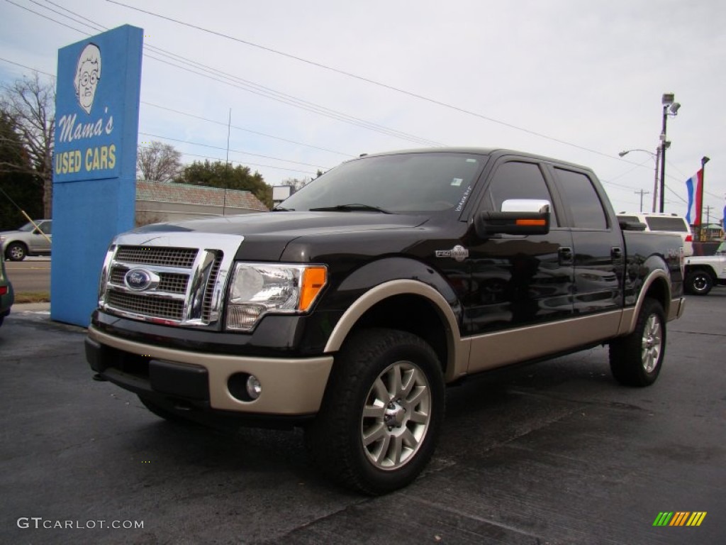 2010 F150 King Ranch SuperCrew 4x4 - Tuxedo Black / Chapparal Leather photo #4