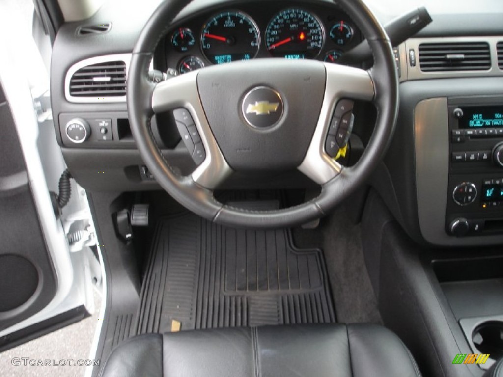 2012 Chevrolet Silverado 2500HD LTZ Crew Cab Ebony Steering Wheel Photo #77735483