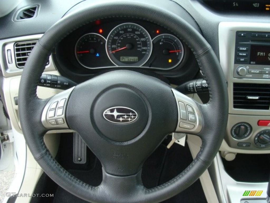 2010 Subaru Impreza 2.5i Premium Sedan Ivory Steering Wheel Photo #77735829