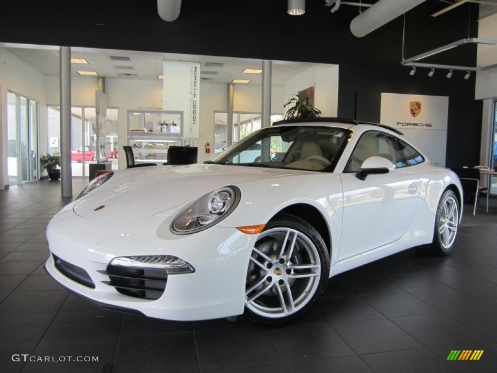 2013 911 Carrera Coupe - White / Luxor Beige photo #1