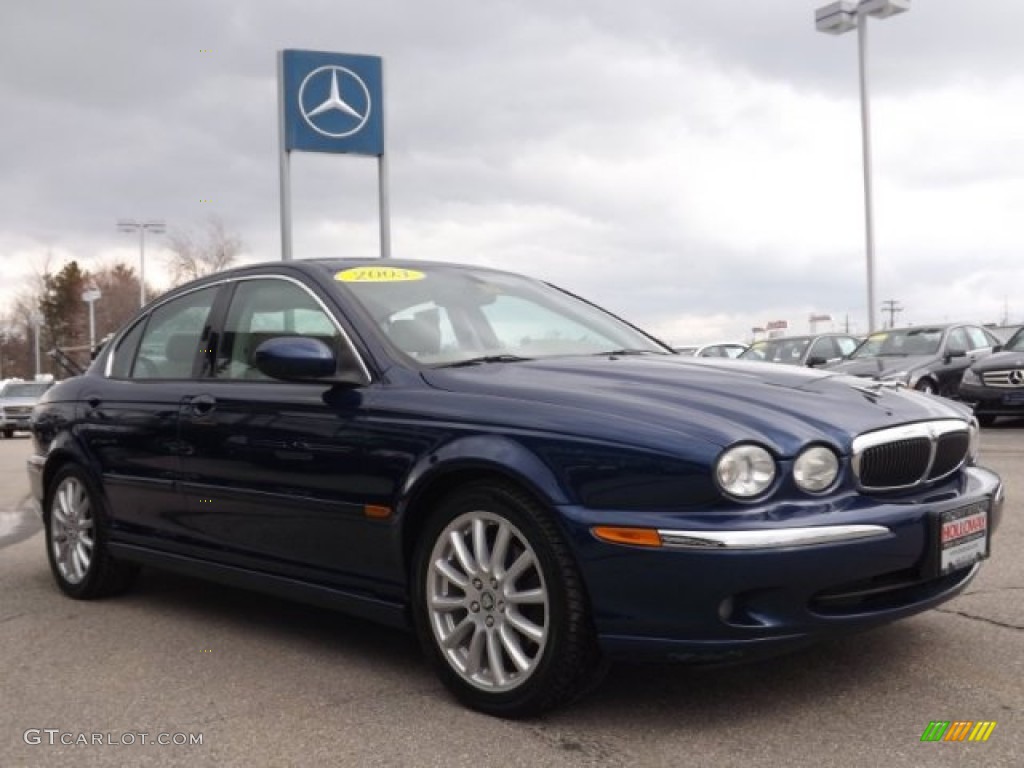 2003 X-Type 3.0 - Pacific Blue Metallic / Ivory photo #3