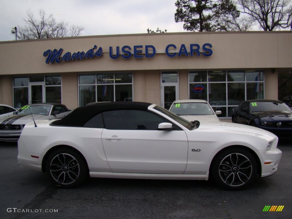 2013 Mustang GT Premium Convertible - Performance White / Charcoal Black/Grabber Blue Accent photo #1