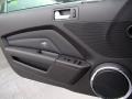 2013 Ford Mustang Charcoal Black/Grabber Blue Accent Interior Door Panel Photo