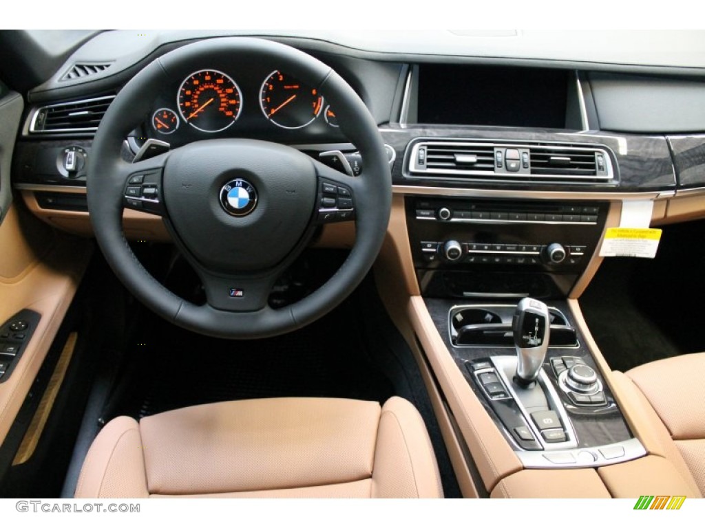 2013 BMW 7 Series 740i Sedan Saddle/Black Dashboard Photo #77739498
