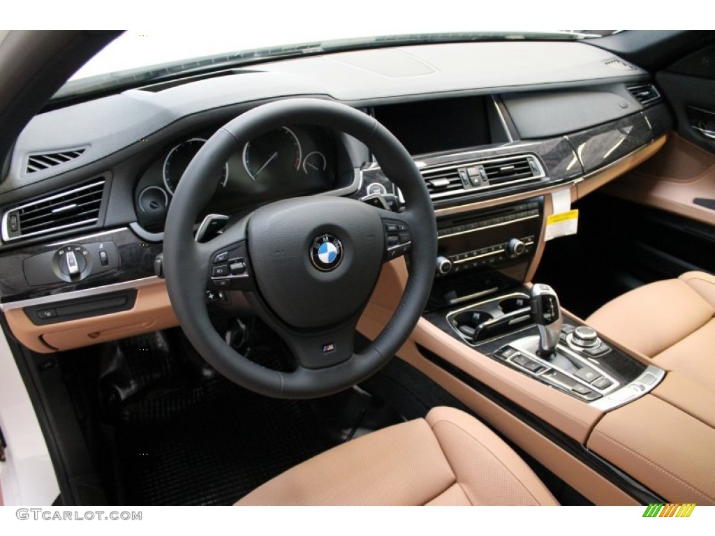 Saddle/Black Interior 2013 BMW 7 Series 740i Sedan Photo #77739523