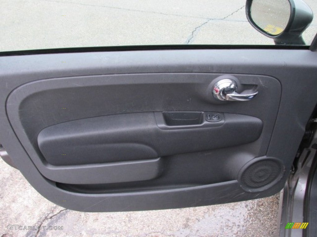 2012 Fiat 500 Pop Tessuto Grigio/Nero (Grey/Black) Door Panel Photo #77739687
