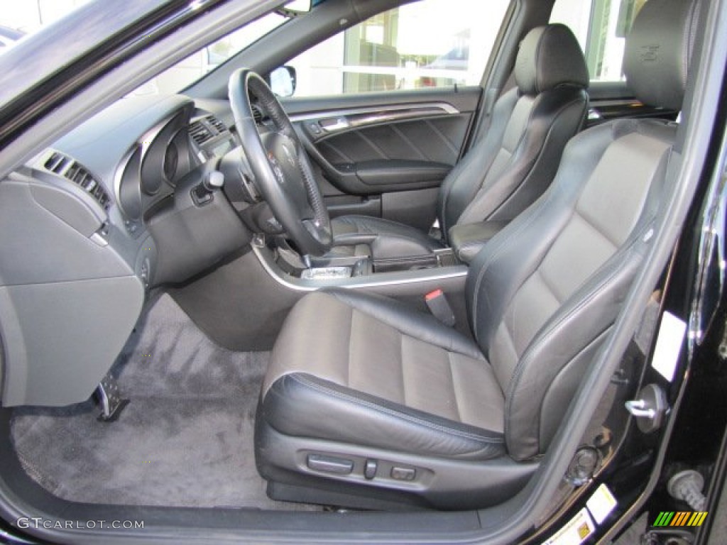 Ebony/Silver Interior 2008 Acura TL 3.5 Type-S Photo #77741985