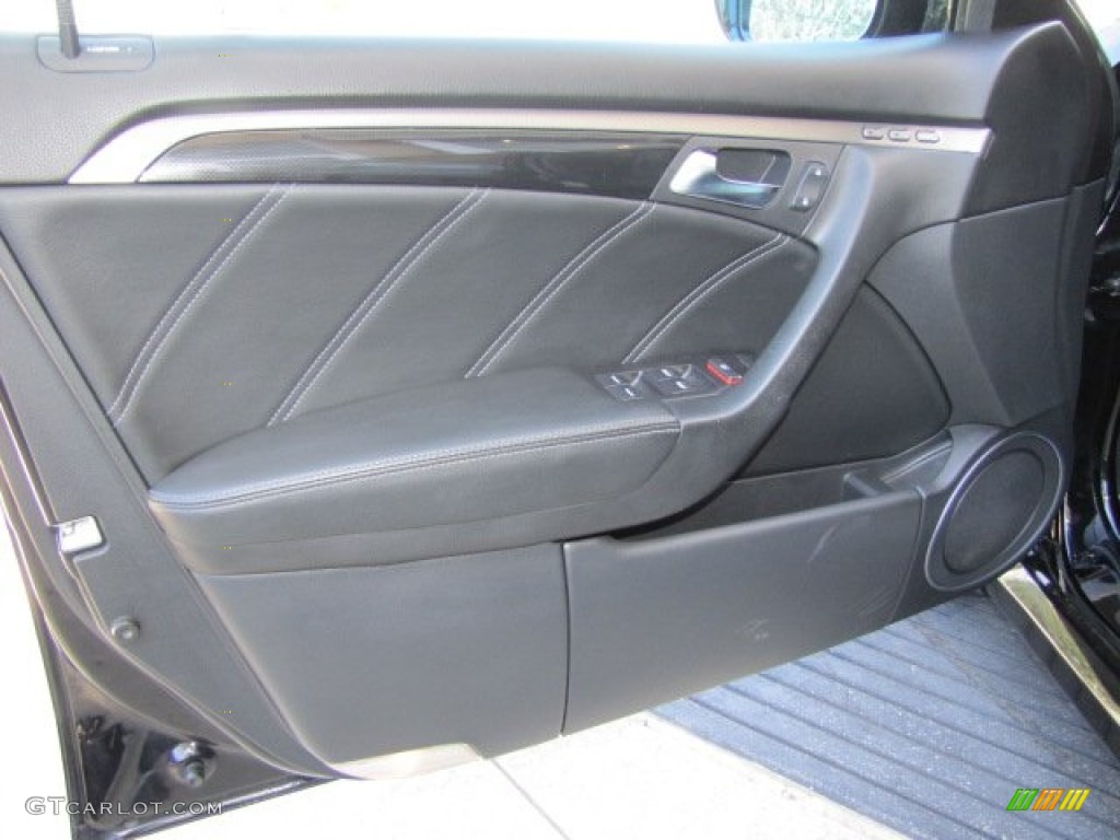 2008 Acura TL 3.5 Type-S Ebony/Silver Door Panel Photo #77742726