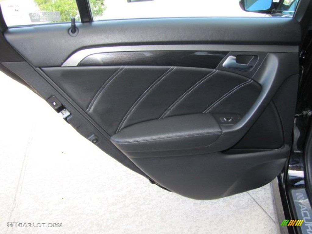 2008 Acura TL 3.5 Type-S Ebony/Silver Door Panel Photo #77742746