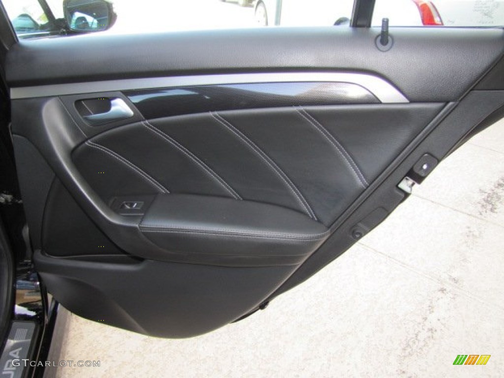 2008 Acura TL 3.5 Type-S Ebony/Silver Door Panel Photo #77742764