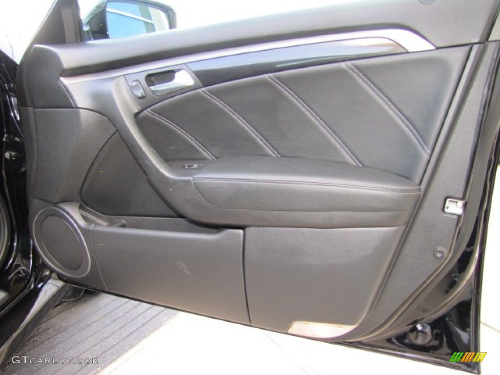 2008 Acura TL 3.5 Type-S Ebony/Silver Door Panel Photo #77742786