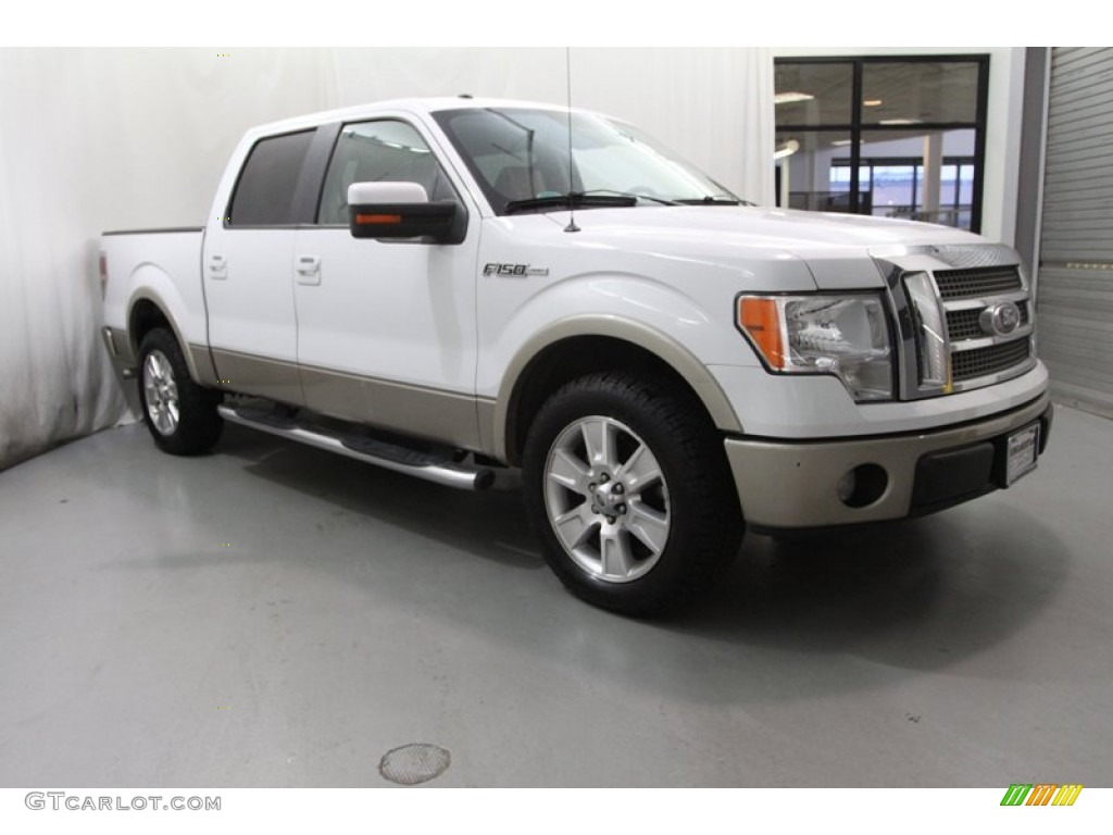 2010 F150 Lariat SuperCrew - Oxford White / Tan photo #8