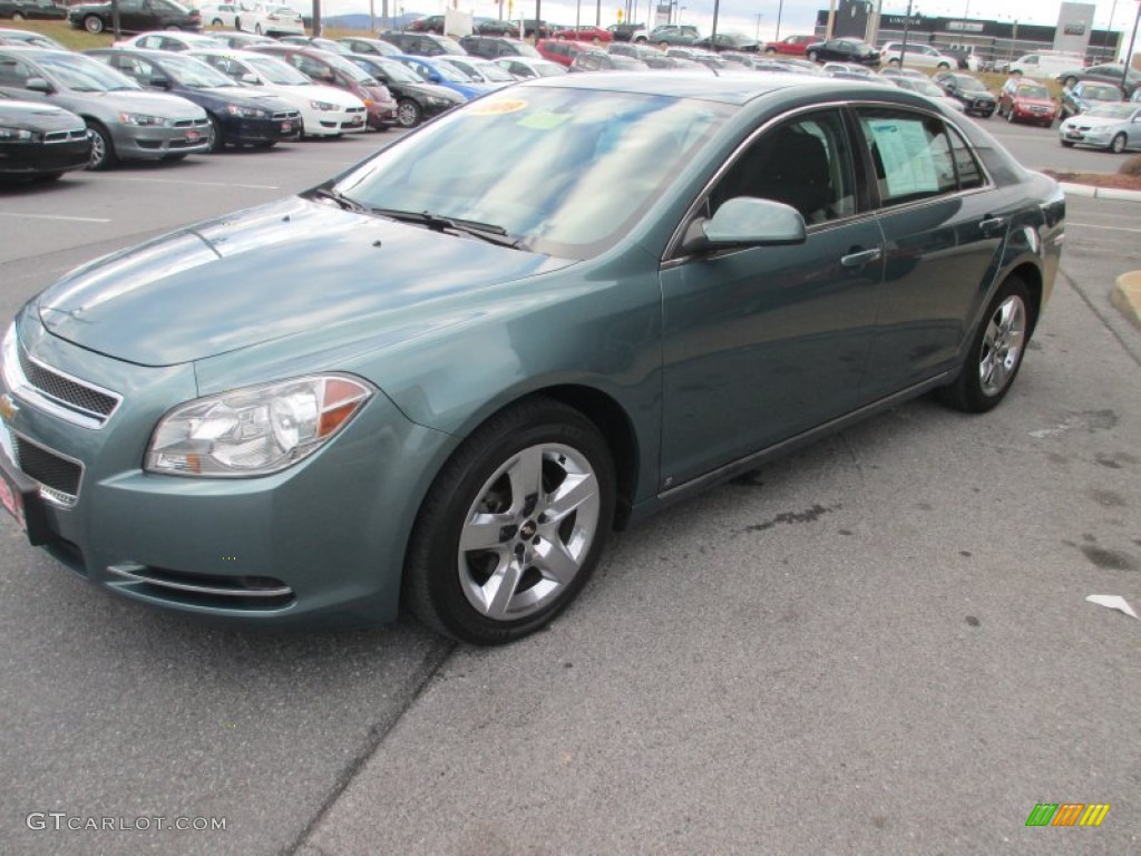 2009 Malibu LT Sedan - Silver Moss Metallic / Ebony photo #3