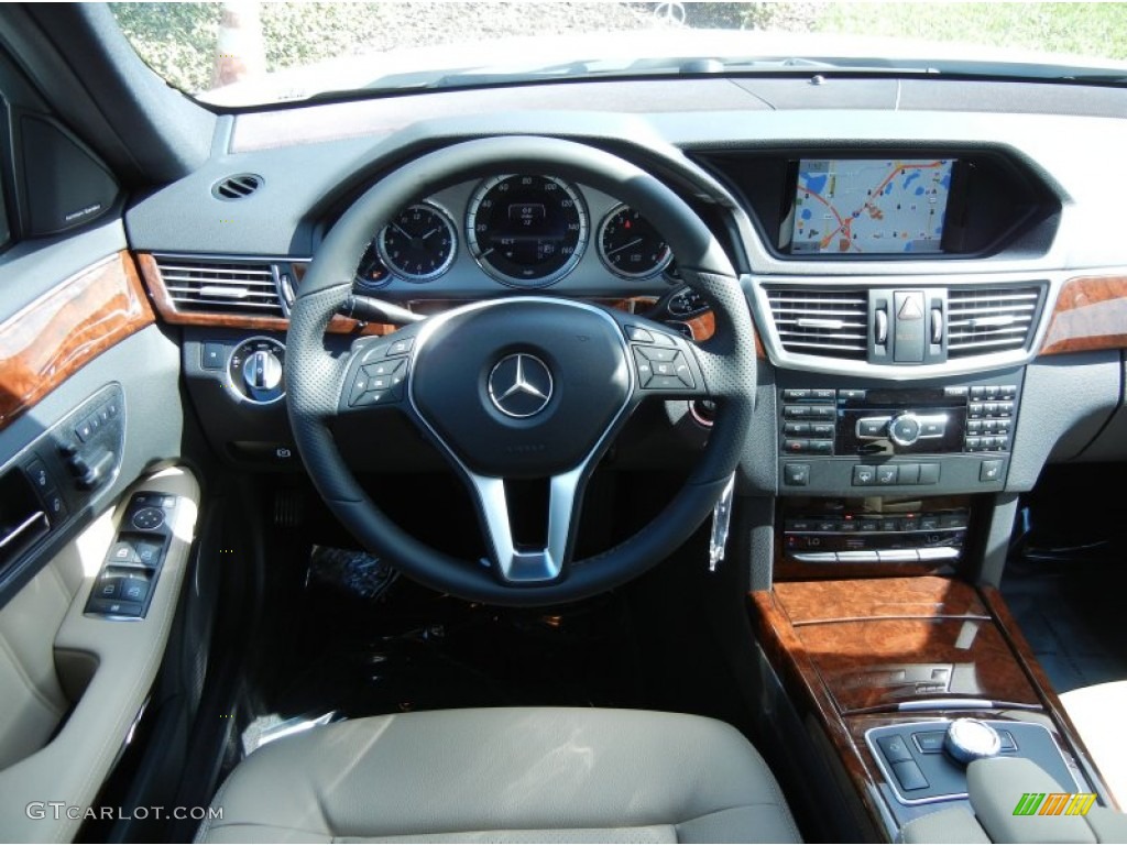 2013 Mercedes-Benz E 350 Sedan Almond/Black Dashboard Photo #77747558