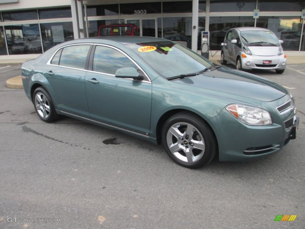 2009 Malibu LT Sedan - Silver Moss Metallic / Ebony photo #9