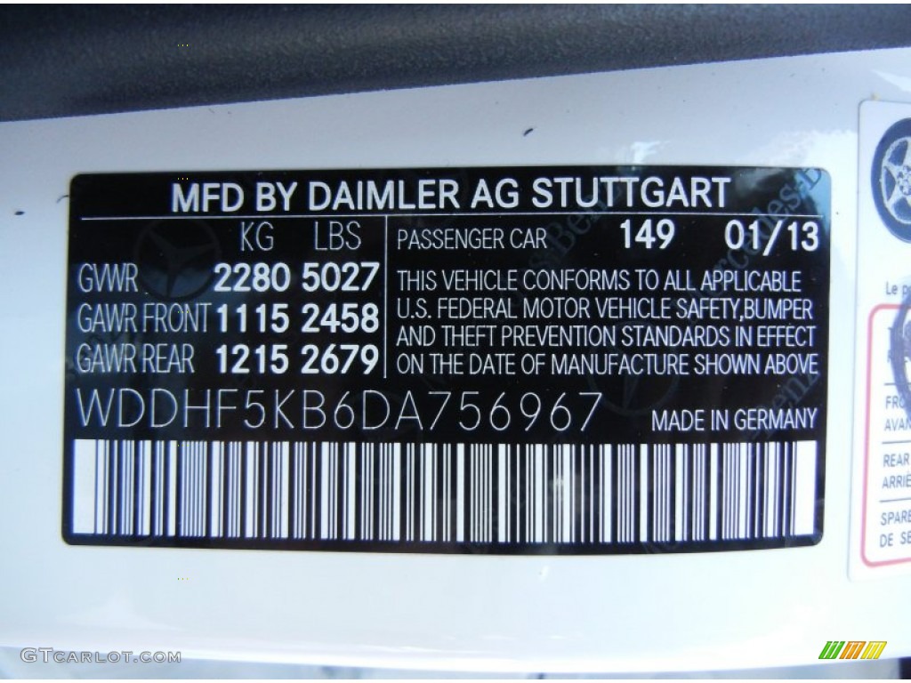 2013 E Color Code 149 for Polar White Photo #77747676