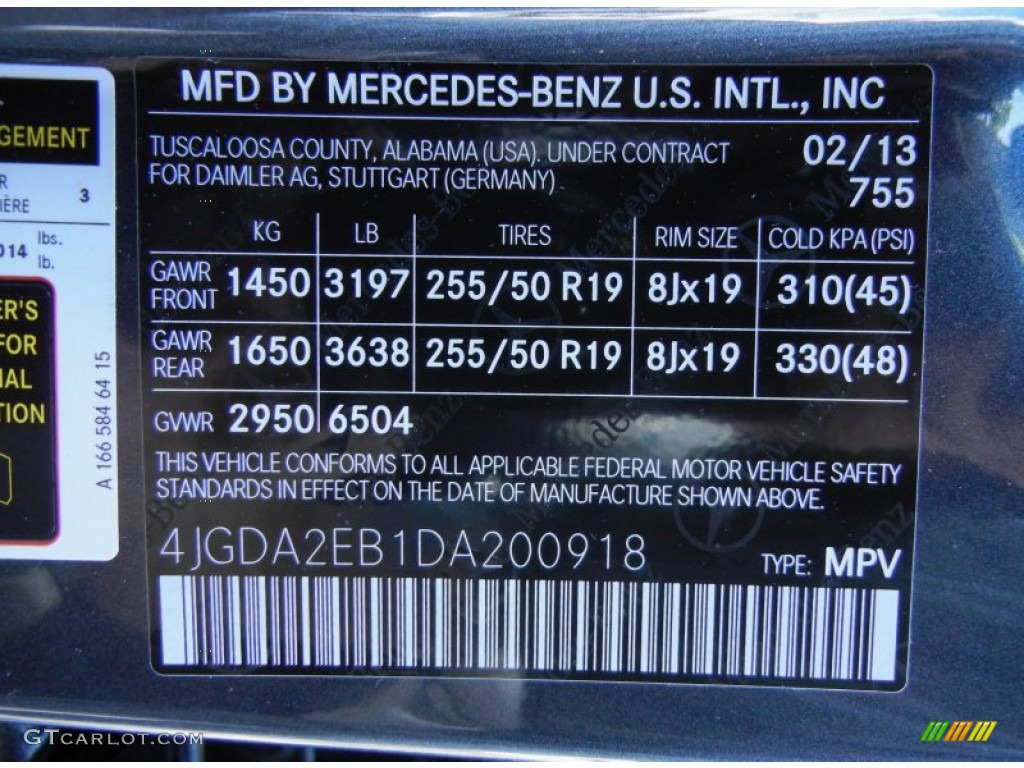 2013 ML Color Code 755 for Steel Grey Metallic Photo #77748316